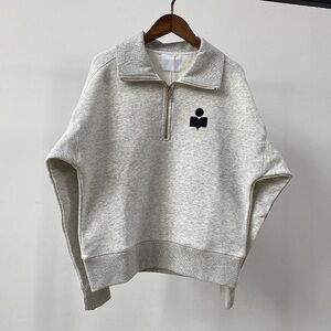 Isabel Marant Heather Gray Zip-Up Sweater